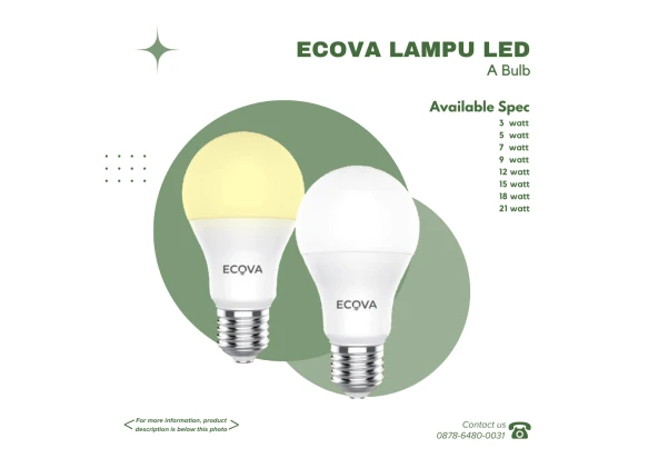 Spot Led  ECOVA - LAMPU LED ECOVA A BULB 1 ~blog/2023/9/28/7